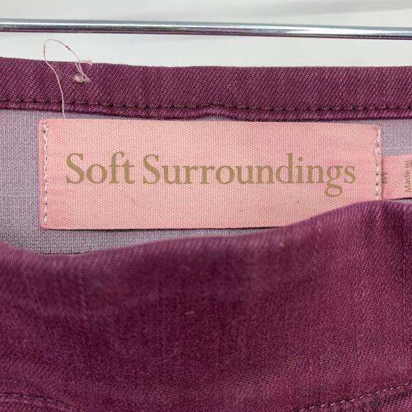 Soft Surroundings Jegging Jean Womens Sz M Pull On Elastic Waist Purple Dye Wash - Picture 6 of 7